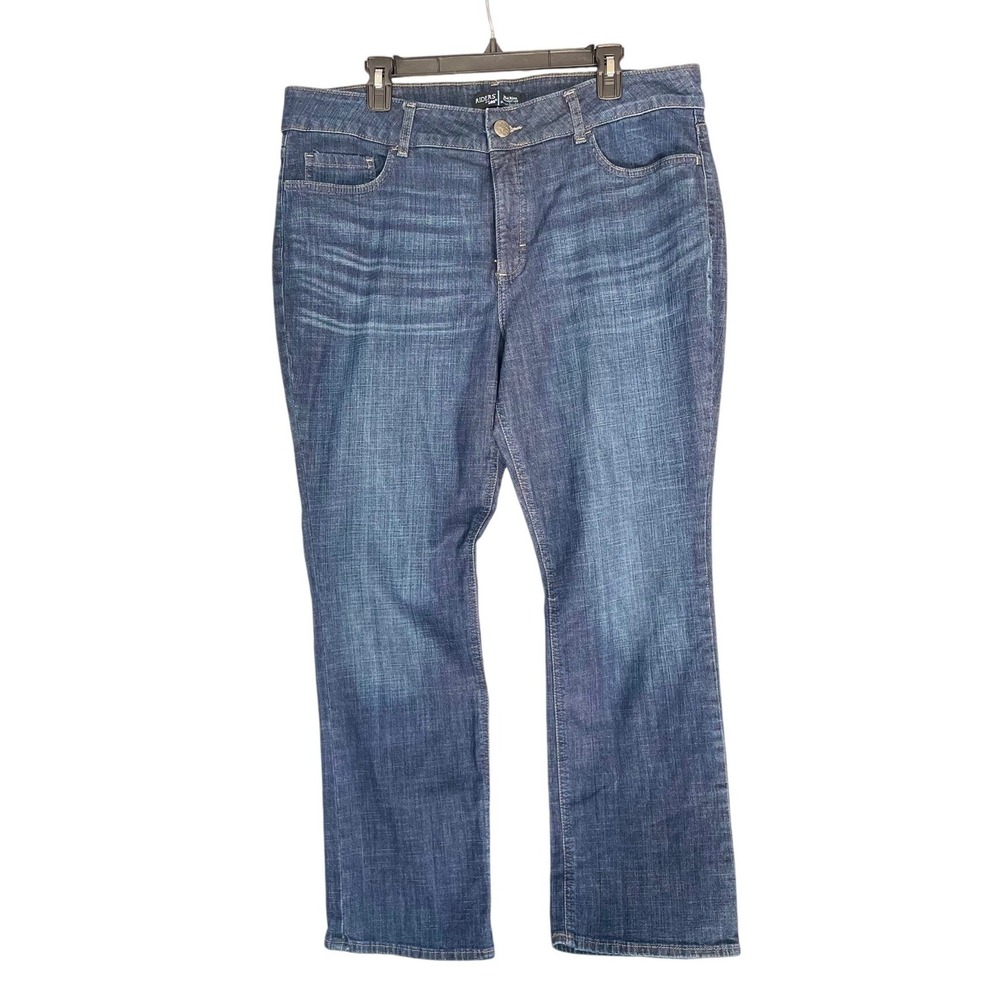Riders by Lee Straight Leg Jeans Women 18P Blue Mid Rise Stretch Dark Wash‎